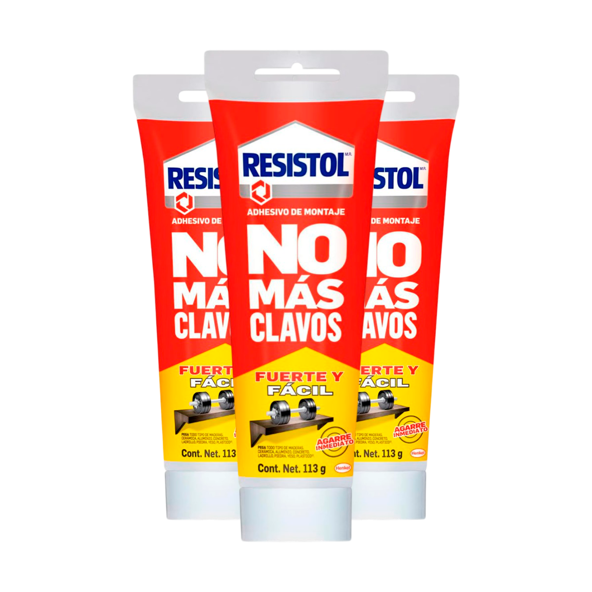 3 Pack Pegamento Resistol "No mas Clavos" 113 grs