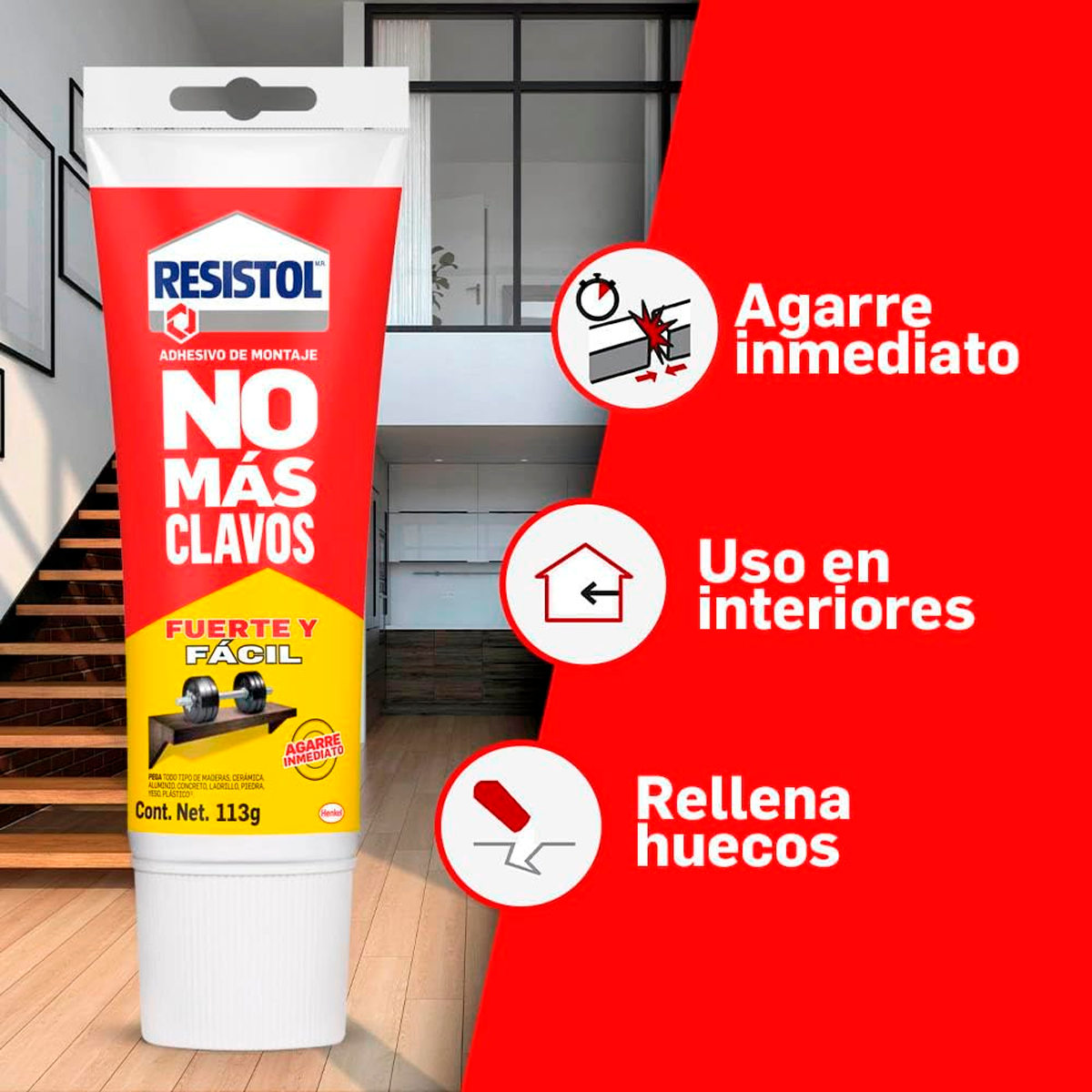3 Pack Pegamento Resistol "No mas Clavos" 113 grs