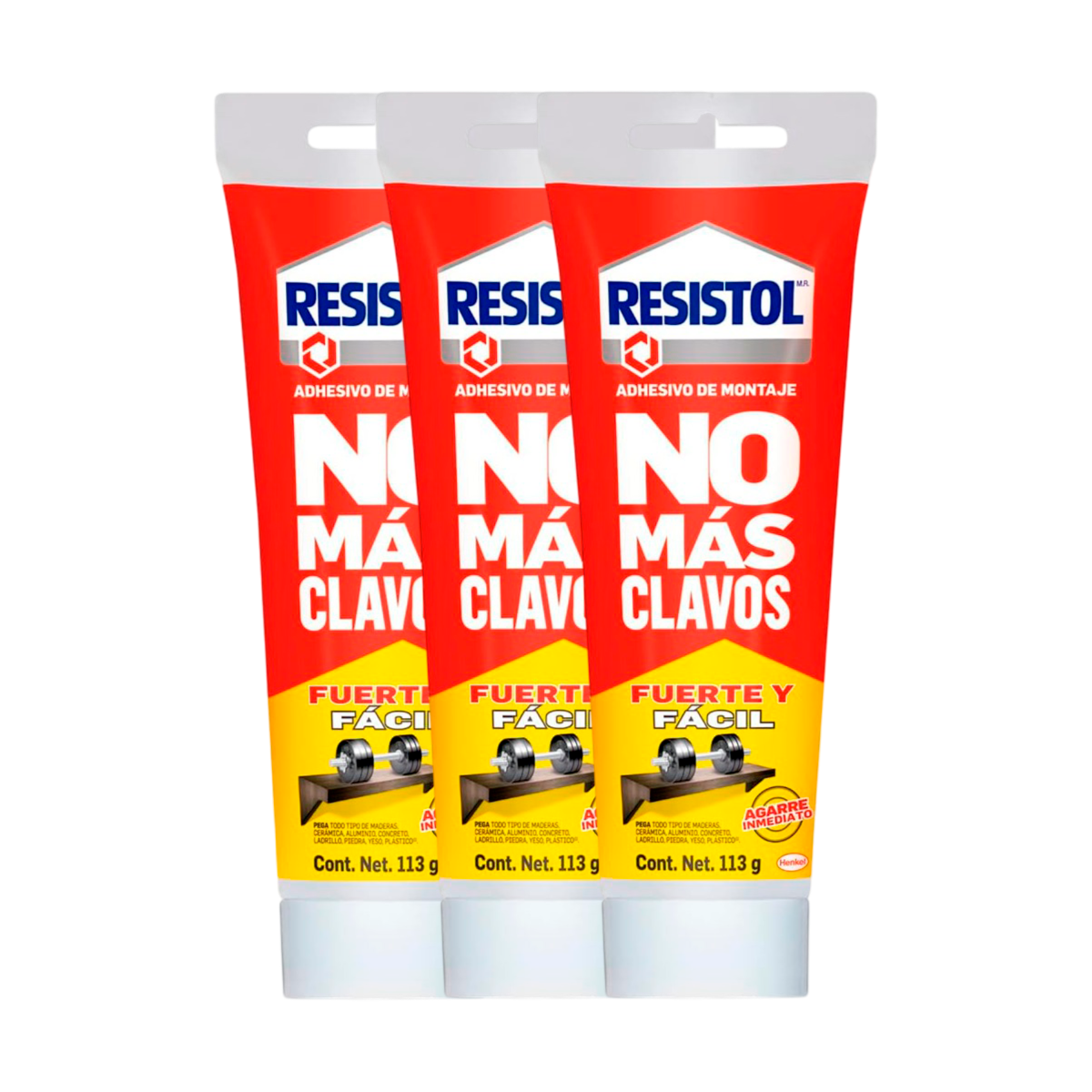 3 Pack Pegamento Resistol "No mas Clavos" 113 grs