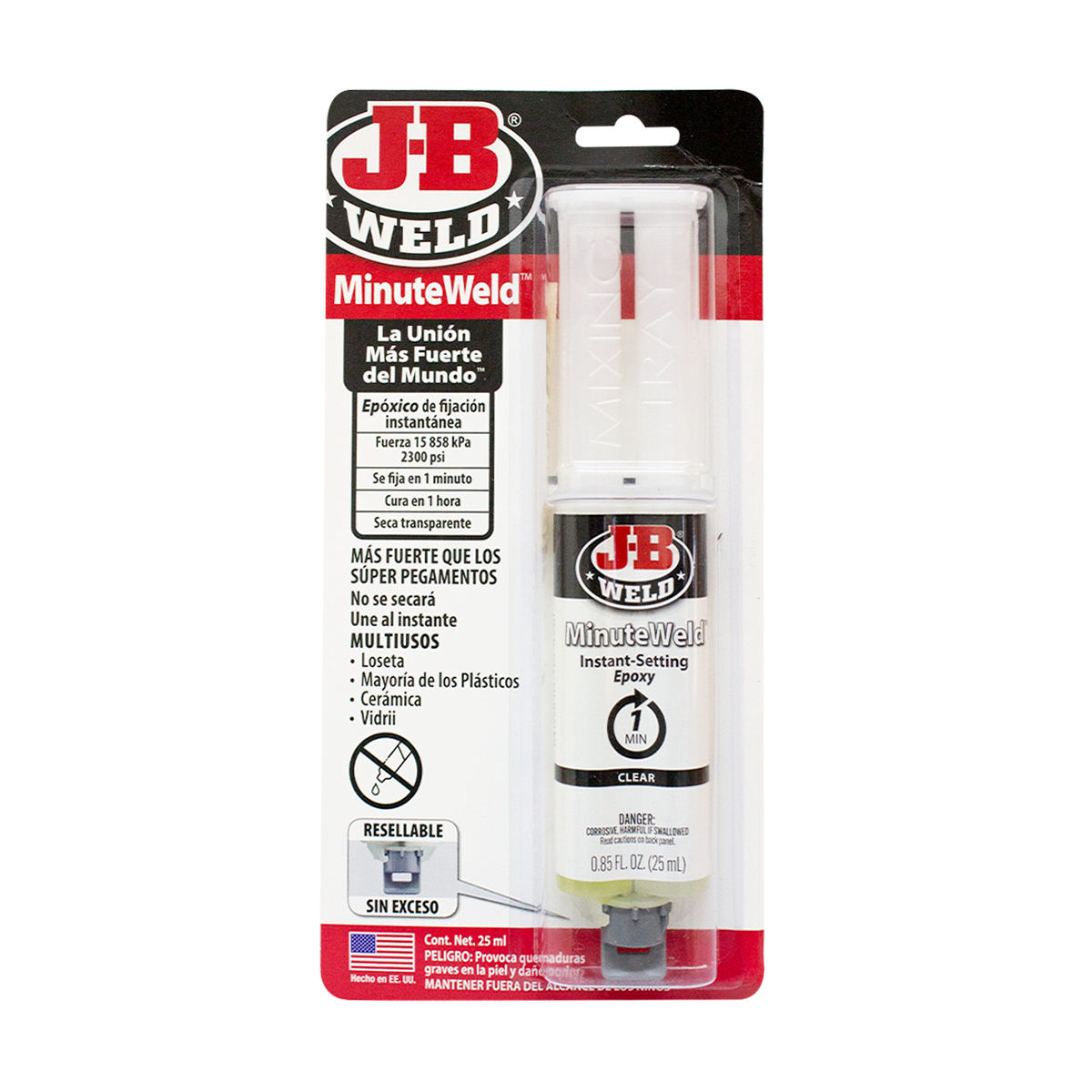 Adhesivo Plastico JB Weld 50101SPA Instantaneo 25 ml