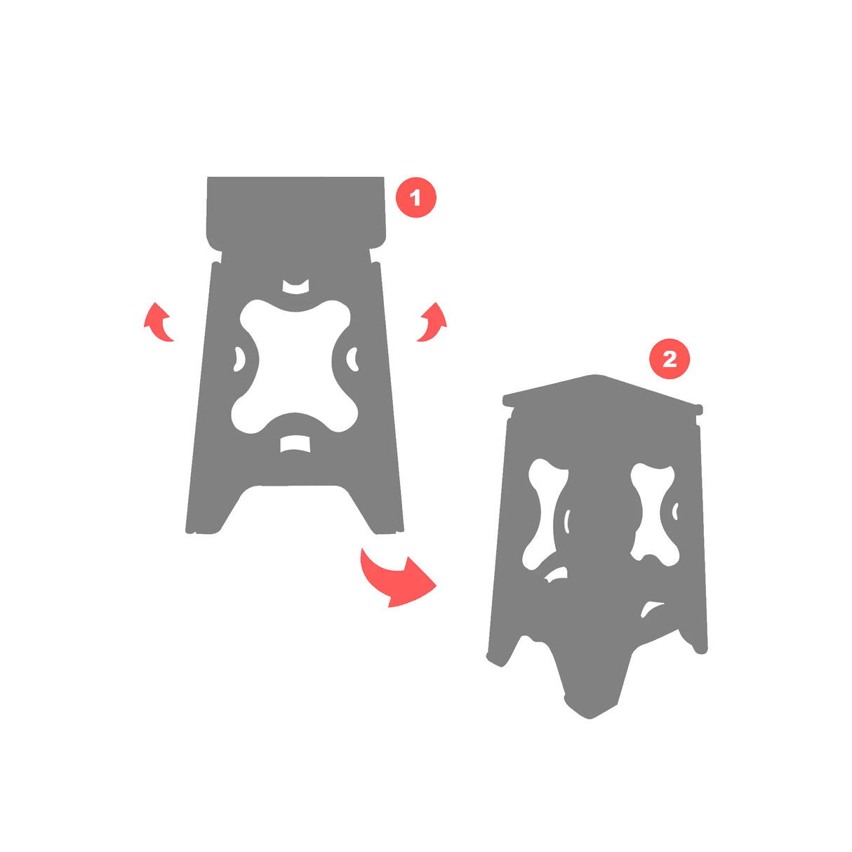 Kit de Bancos Plegables Plásticos 4 Pzs Multicolor