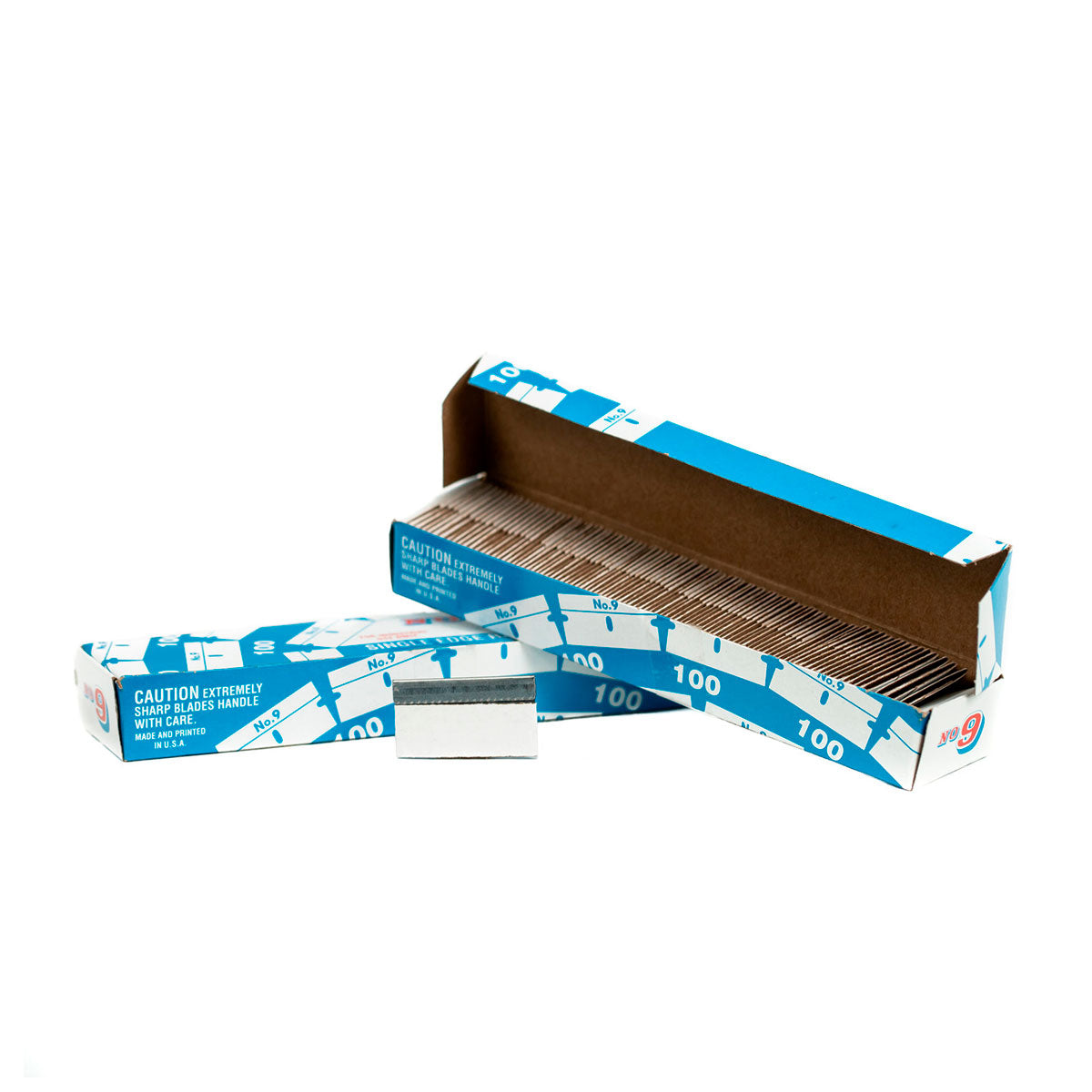 Caja de Navajas US Blade #9 1 Filo Acero Inoxidable 100 Pzs