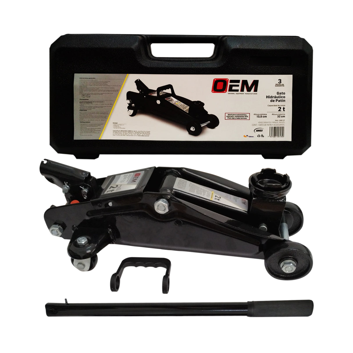 Combo Gato Hidráulico OEM GNM-2P + Llave + Cables