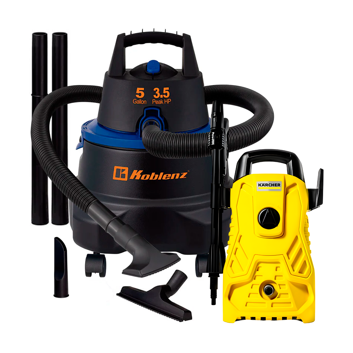Kit Auto Hidrolavadora Karcher + Aspiradora Koblenz WD-5