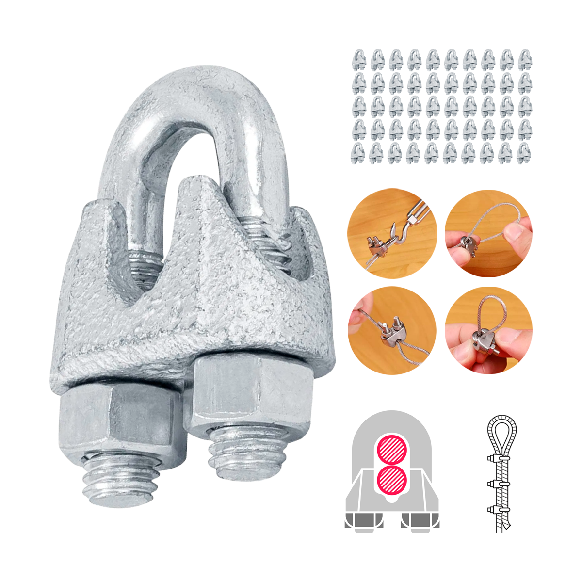 Nudo Ranurado Cayac NU002 1/8" 100 Pzs