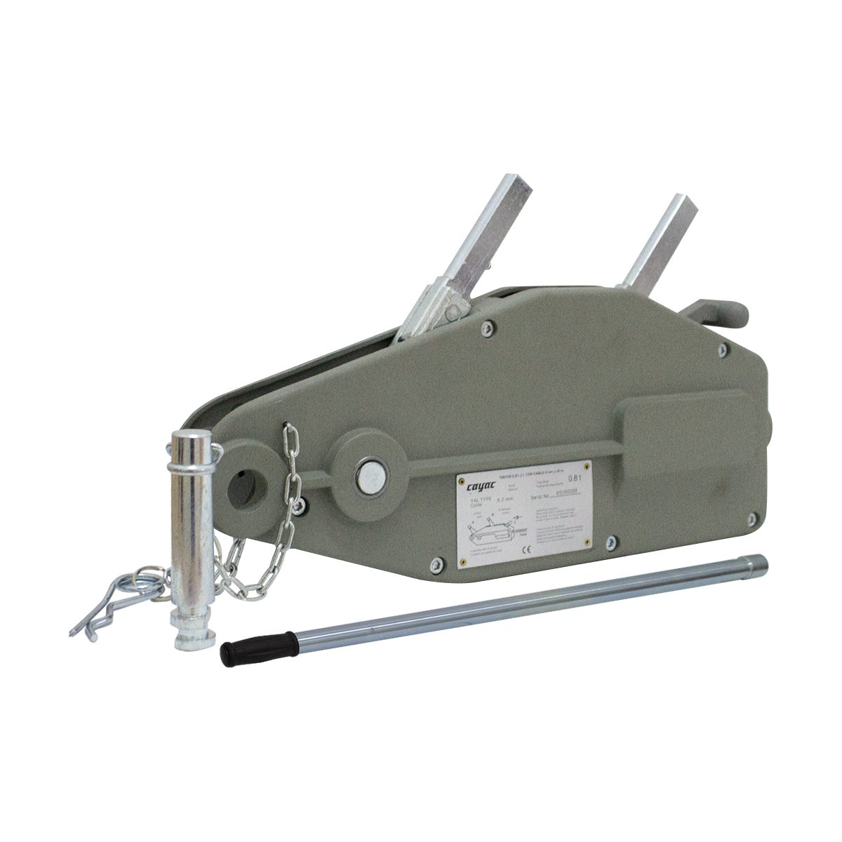 Tirfor Malacate Cayac 800 Kg Arrastre 1.2 Ton 8 mm 20 mts