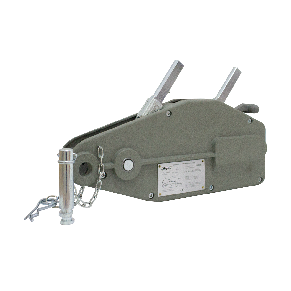 Tirfor Malacate Cayac 800 Kg Arrastre 1.2 Ton 8 mm 20 mts