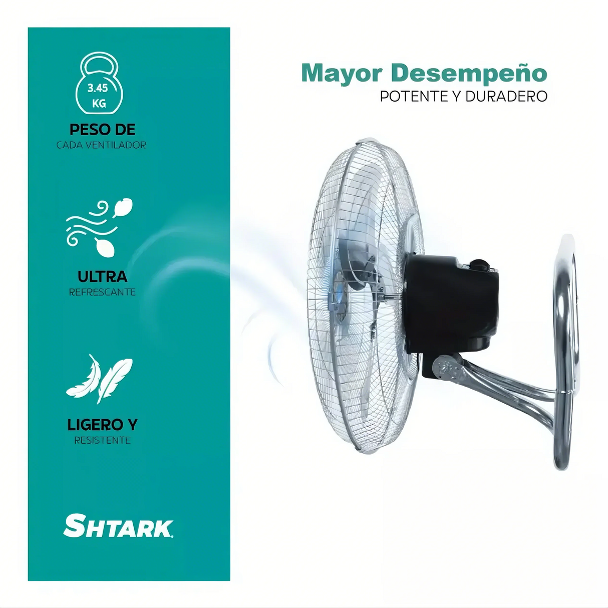 Ventilador de Piso Shtark SHTVP18N2 18" 3 Velocidades 2 Pzs