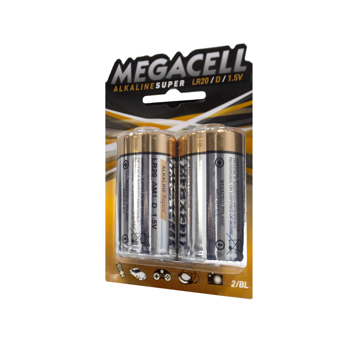 Pilas Megacell Super Alcalina D 1.5 V 2 Pzs