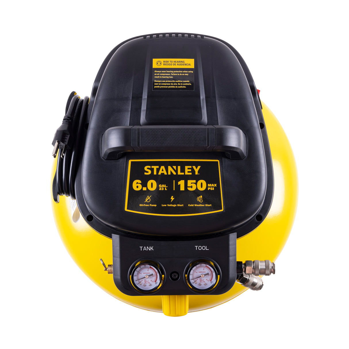 Compresor Stanley Sin Aceite Pancake 6 GAL 1HP SXC210601-B3