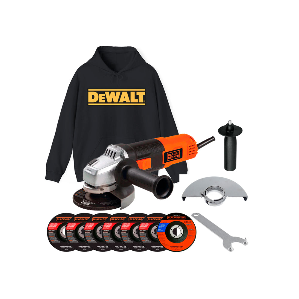 Esmeriladora Black And Decker G720-B3 + Sudadera Oficial Dewalt Clásico 3D