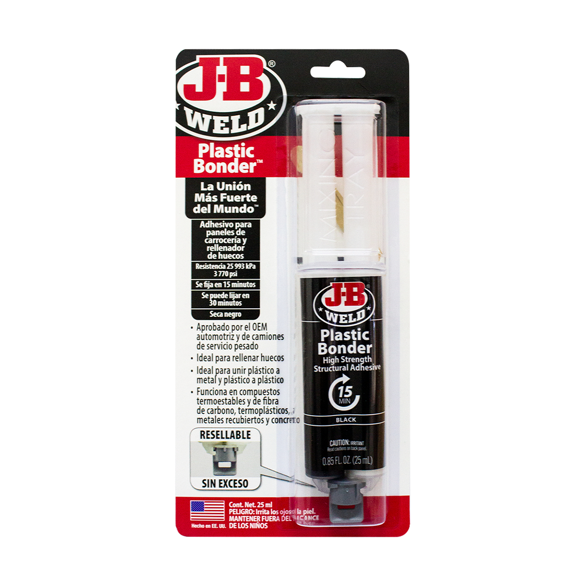 Adhesivo Plastico JB Weld 50139SPA 25 ml Negro