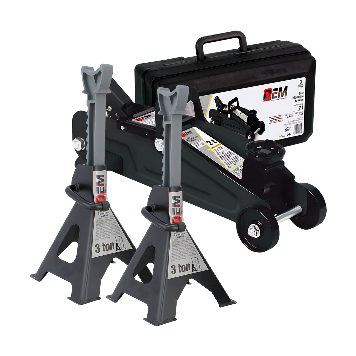 Combo Gato Hidráulico OEM GNM-2P 2 Ton + Torres 3 Ton