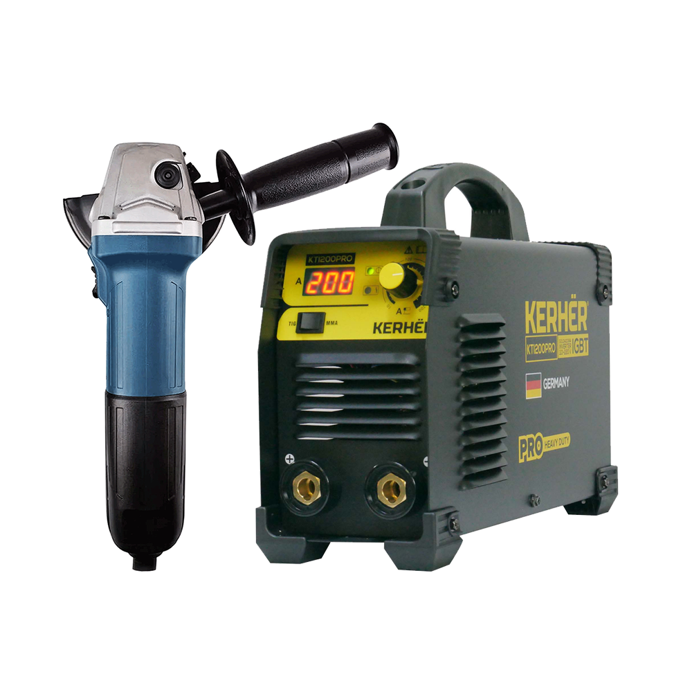 Combo Soldadora Kerher KTI200PRO + Esmeriladora Angular Makita M9510