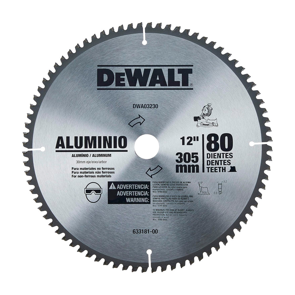 Disco de Sierra Dewalt Madera Aluminio DWA03230 12"