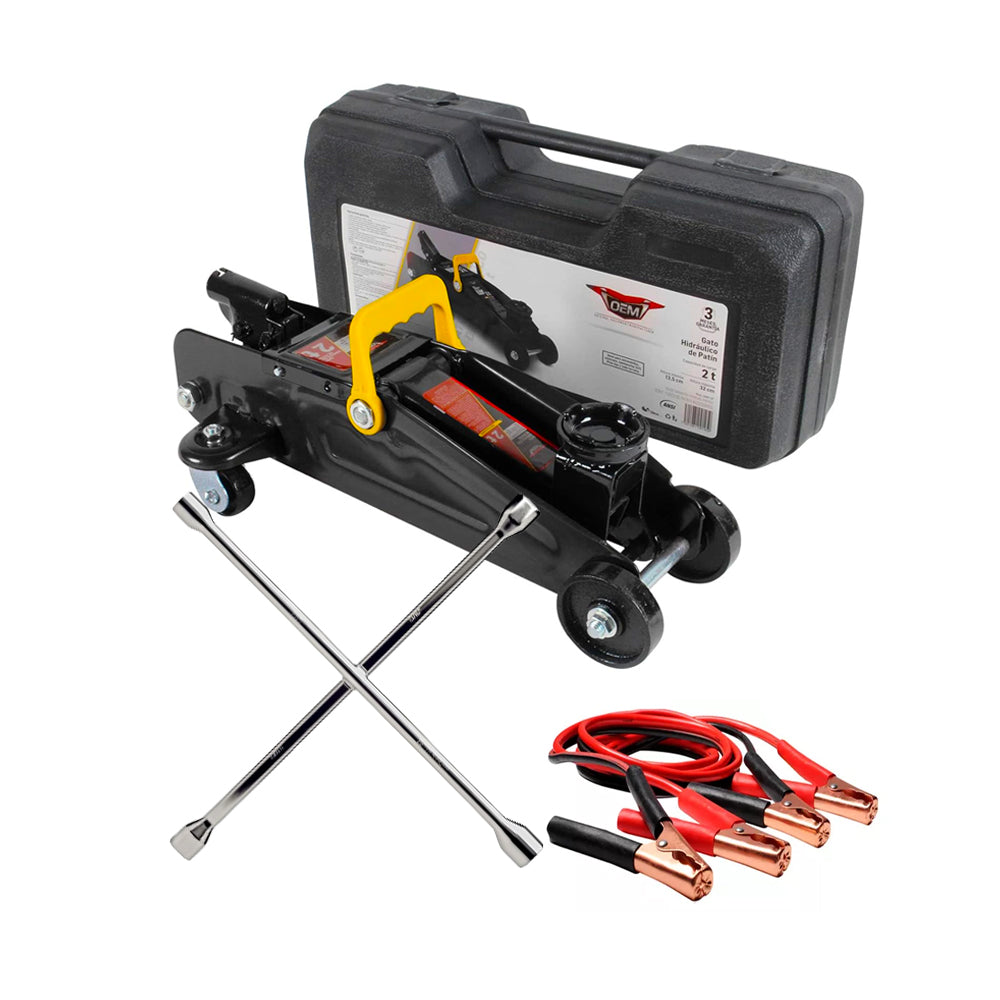 Kit de Emergencia Automotriz Gato Hidráulico OEM + Accesorios