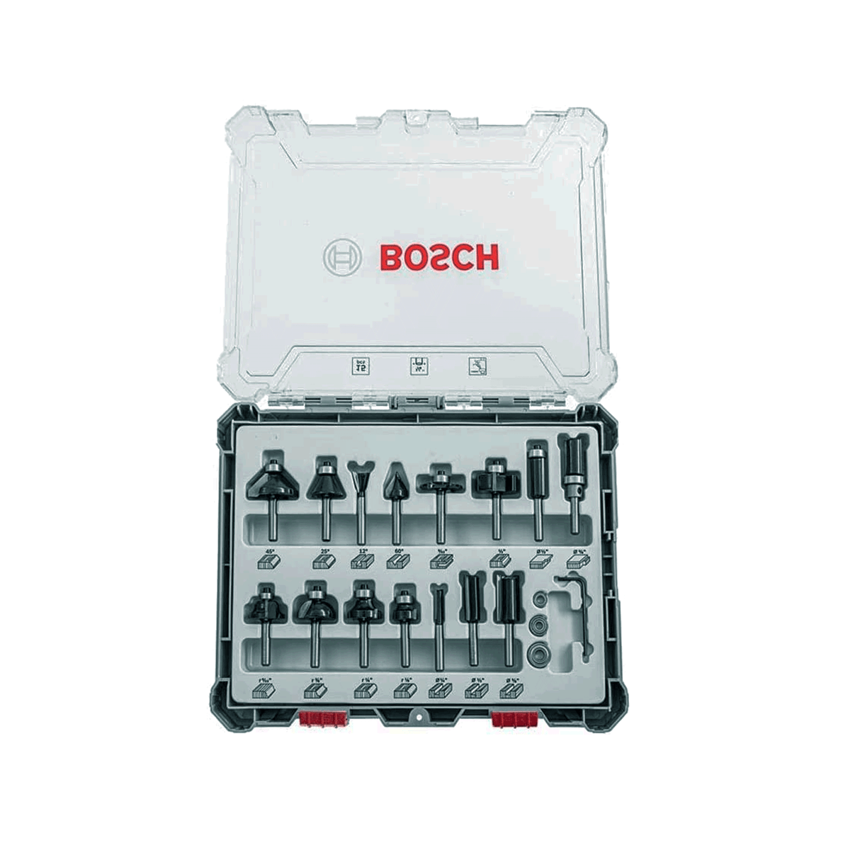 Set de Brocas para Router Bosch 15 Pzs