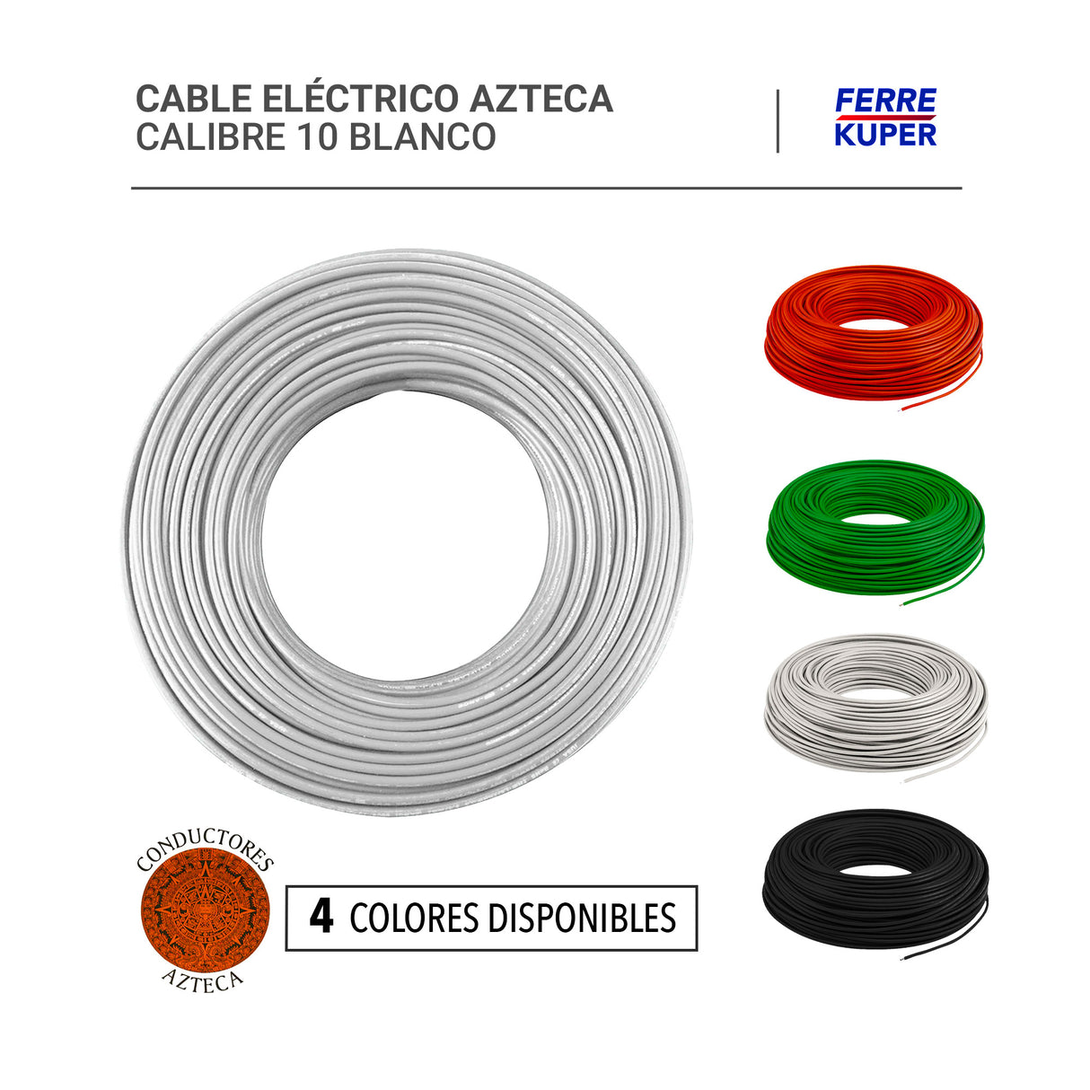 Cable Eléctrico Azteca THW Calibre 10