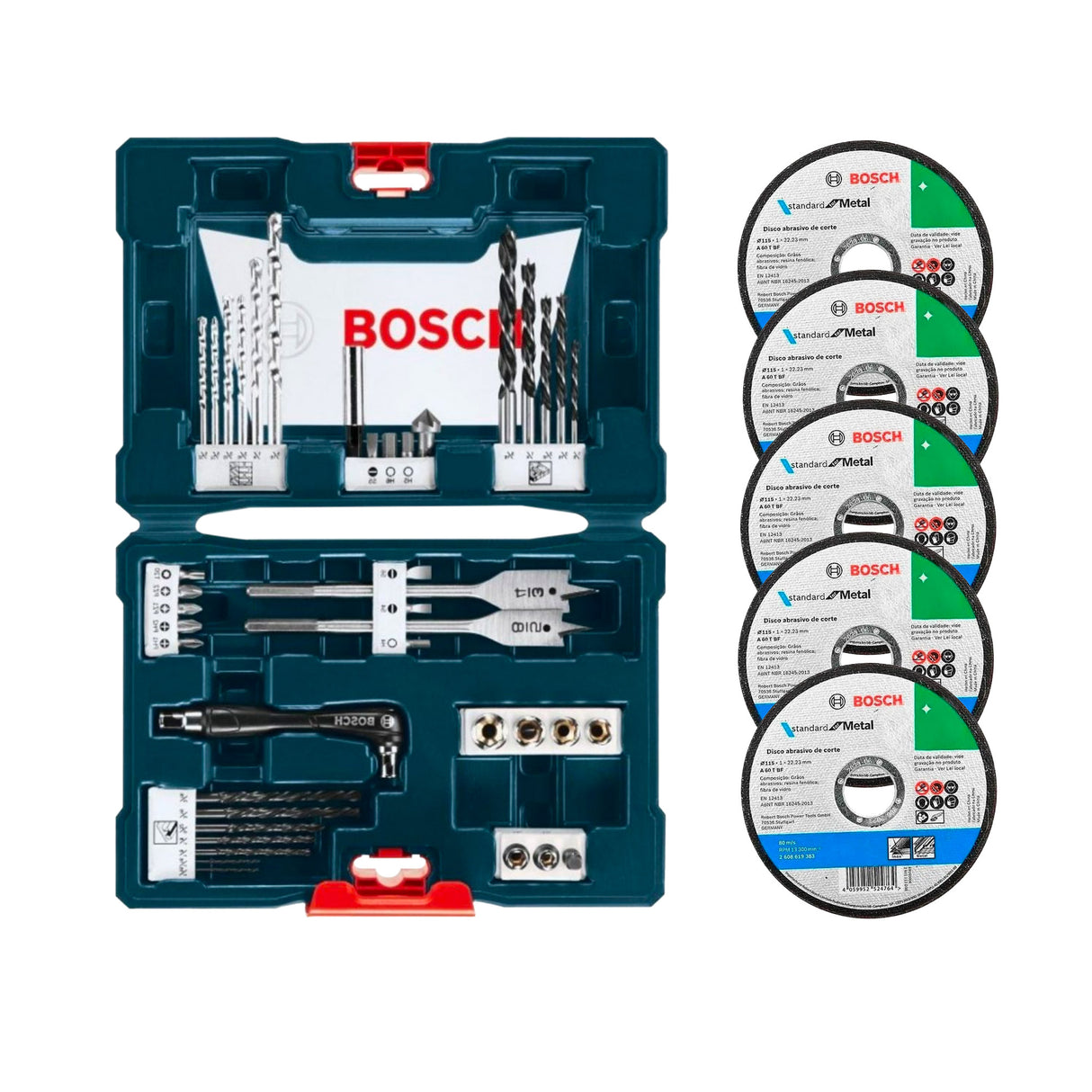 Combo Rotomartillo Bosch GSB13RE + Esmeriladora Angular Bosch GWS 700 + Accesorios
