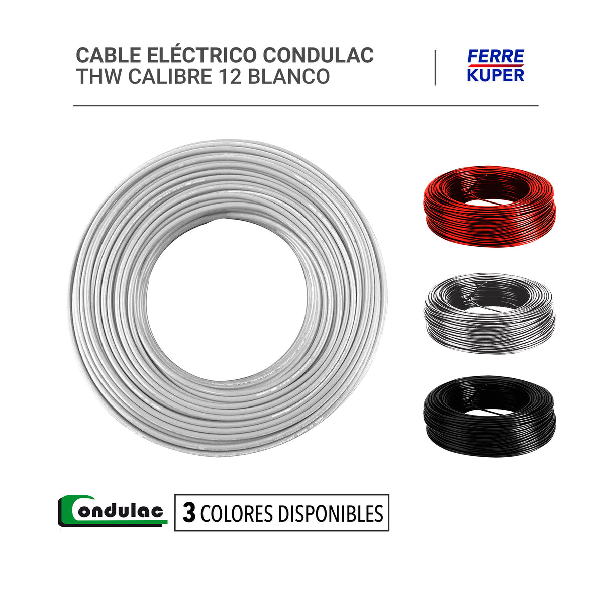Cable Eléctrico Condulac THW Calibre 12