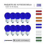 Paquete de 10 Focos Bola Superiore E26 10 W