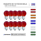 Paquete de 10 Focos Bola Superiore E26 10 W