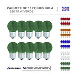 Paquete de 10 Focos Bola Superiore E26 10 W