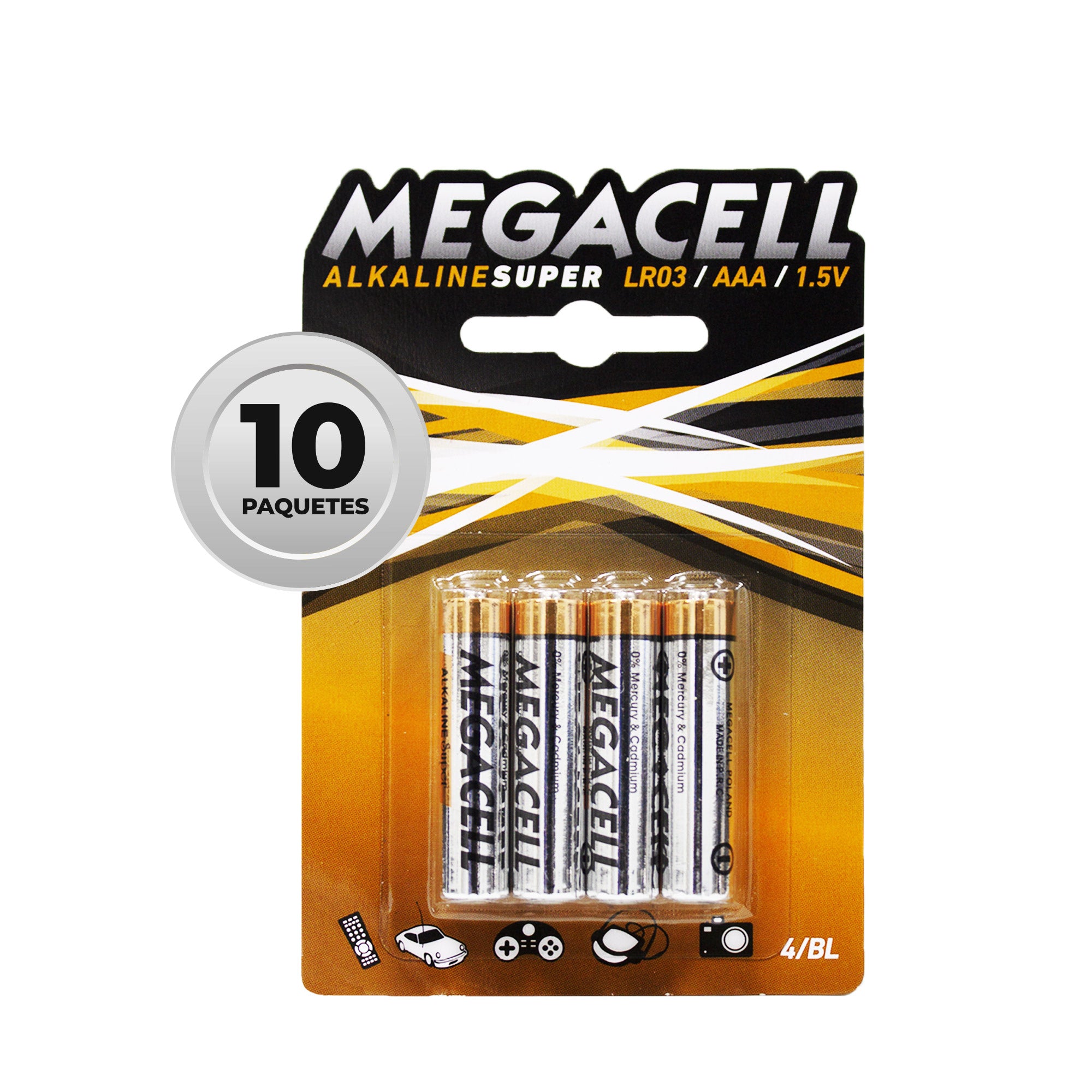 Paquete de 40 Pilas Megacell Super Alcalina AAA 1.5 V